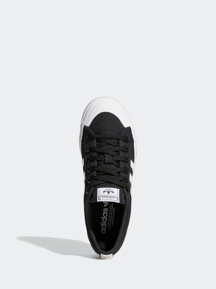 adidas Originals Black Nizza Platform Trainers - Image 10 of 14