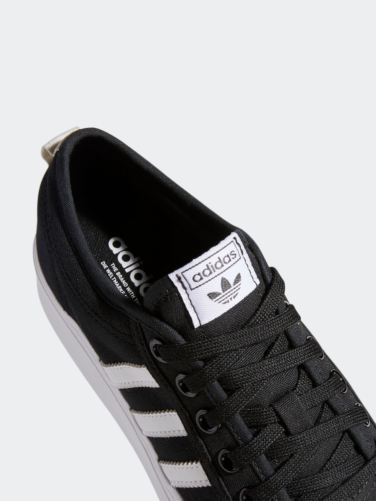 adidas Originals Black Nizza Platform Trainers - Image 12 of 14