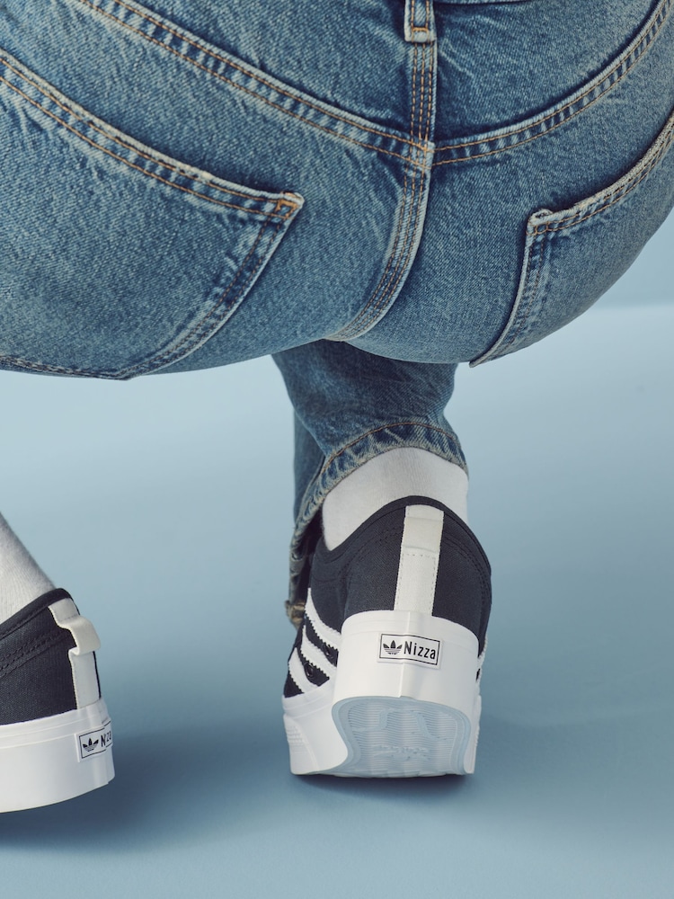 adidas Originals Black Nizza Platform Trainers - Image 3 of 14