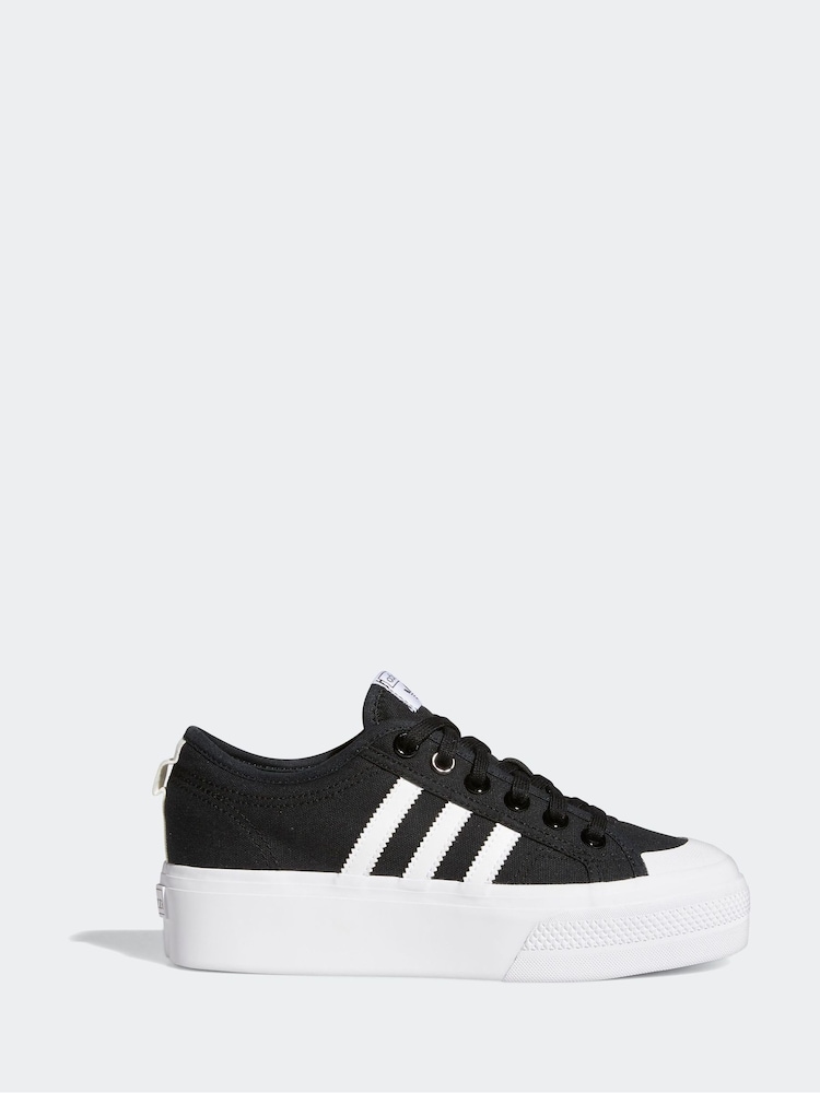 adidas Originals Black Nizza Platform Trainers - Image 4 of 14