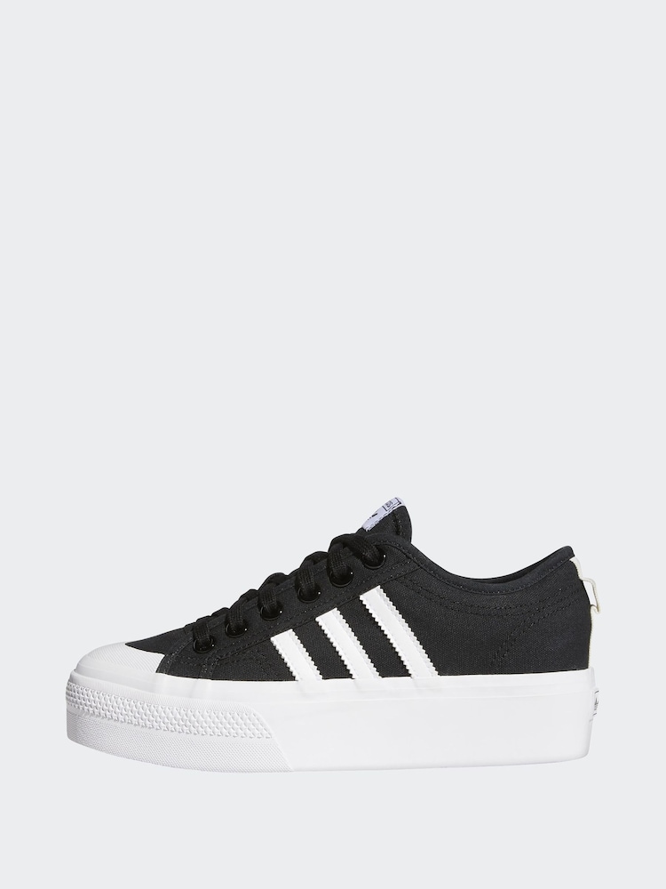 adidas Originals Black Nizza Platform Trainers - Image 5 of 14