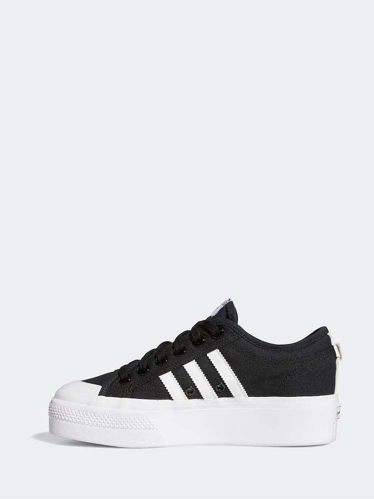adidas Originals Black Nizza Platform Trainers - Image 6 of 14