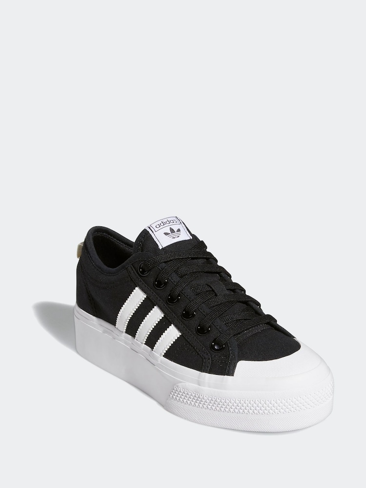 adidas Originals Black Nizza Platform Trainers - Image 7 of 14