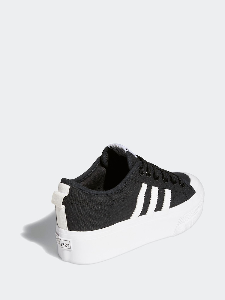 adidas Originals Black Nizza Platform Trainers - Image 8 of 14