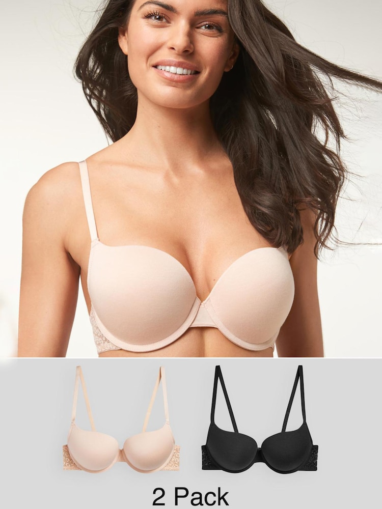 Black/Pink Push-Up Triple Boost Bra 2 Pack - Image 1 of 8