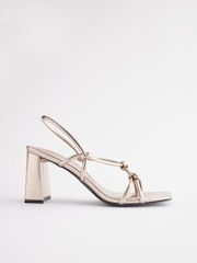 zlata (barva); zlato - Sandali s široko peto in vozlom Forever Comfort® - Slika 4 iz 7