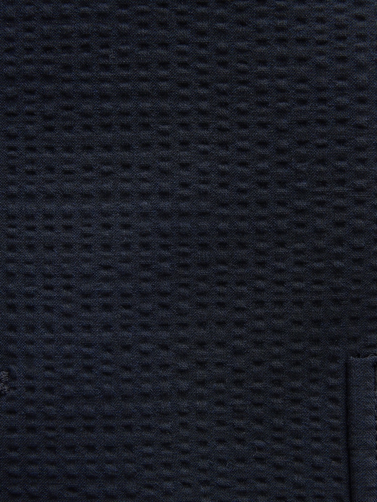 Navy Blue Relaxed Fit Seersucker Suit Jacket - Image 11 of 11