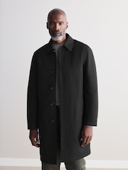 Black British Millerain Signature Shower Resistant Longer Length Trench Coat - Image 2 of 13