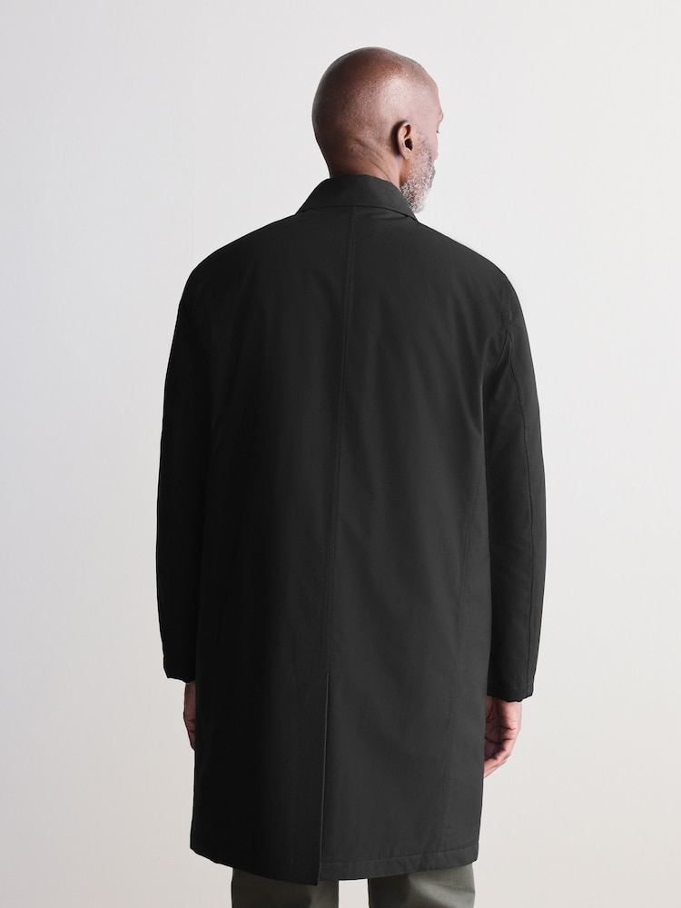 Black British Millerain Signature Shower Resistant Longer Length Trench Coat - Image 3 of 13