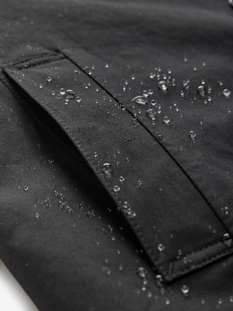 Black British Millerain Signature Shower Resistant Longer Length Trench Coat - Image 5 of 13