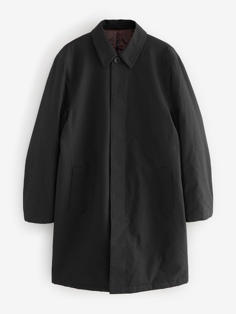 Black British Millerain Signature Shower Resistant Longer Length Trench Coat - Image 9 of 13