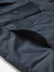 Navy Blue Shower Resistant Padded 4 Pocket Parka Coat - Image 11 of 15