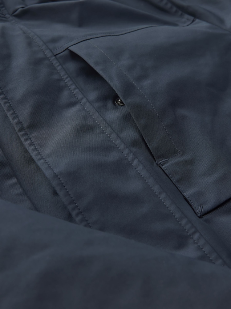 Navy Blue Shower Resistant Padded 4 Pocket Parka Coat - Image 12 of 15