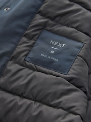 Navy Blue Shower Resistant Padded 4 Pocket Parka Coat - Image 13 of 15