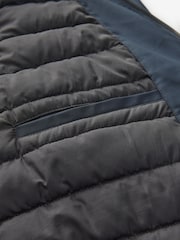 Navy Blue Shower Resistant Padded 4 Pocket Parka Coat - Image 14 of 15