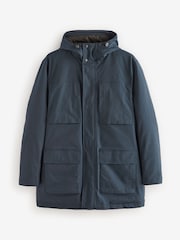 Navy Blue Shower Resistant Padded 4 Pocket Parka Coat - Image 9 of 15