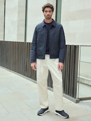Navy Blue Shower Resistant Padded Harrington Jacket - Image 2 of 14