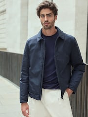 Navy Blue Shower Resistant Padded Harrington Jacket - Image 5 of 14