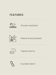 Stone Cream Shower Resistant Padded Funnel Neck Coat - Image 4 of 12