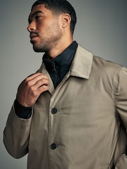 Stone Cream Shower Resistant Padded Funnel Neck Coat - Image 6 of 12