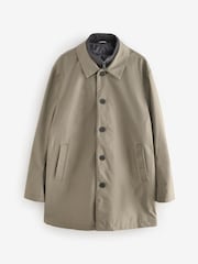 Stone Cream Shower Resistant Padded Funnel Neck Coat - Image 7 of 12