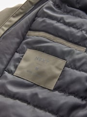 Stone Cream Shower Resistant Padded Funnel Neck Coat - Image 9 of 12