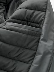 Charcoal Grey Shower Resistant Padded 4 Pocket Parka Coat - Image 15 of 18