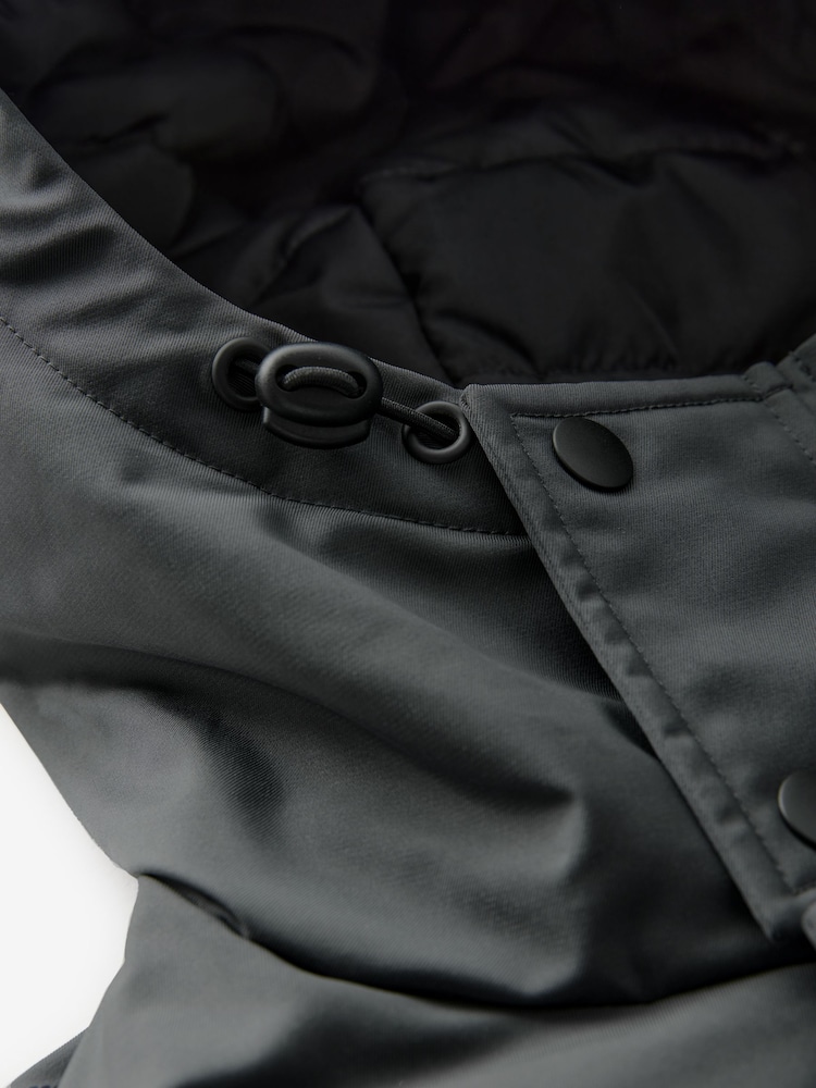 Charcoal Grey Shower Resistant Padded 4 Pocket Parka Coat - Image 18 of 18
