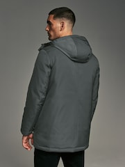 Charcoal Grey Shower Resistant Padded 4 Pocket Parka Coat - Image 3 of 18