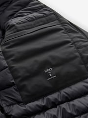 Black Shower Resistant Padded Funnel Neck Coat - Image 12 of 14
