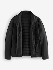 Black Shower Resistant Padded Funnel Neck Coat - Image 9 of 14