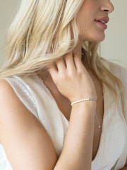 Ivory & Co Rhodium Carlisle And Pearl Dainty Toggle Bracelet - Image 2 of 5