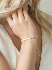 Ivory & Co Rhodium Carlisle And Pearl Dainty Toggle Bracelet - Image 3 of 5