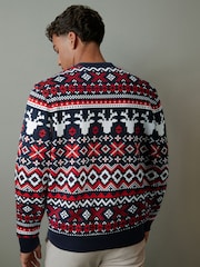 Navy/Red Crew Sweatshirt Christmas Sweatshirt - Image 3 of 5