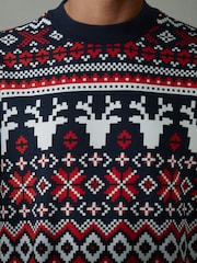 Navy/Red Crew Sweatshirt Christmas Sweatshirt - Image 5 of 5