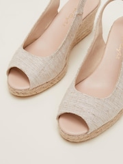 Phase Eight Metallic Peep Toe Slingback Espadrilles - Image 6 of 7