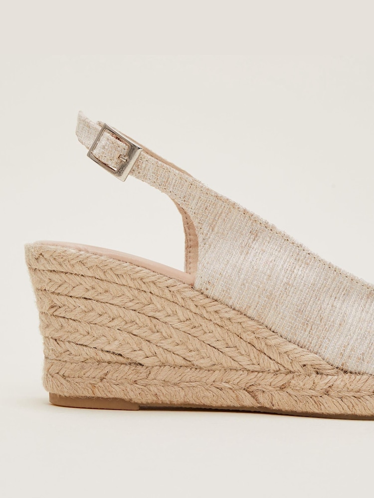 Phase Eight Metallic Peep Toe Slingback Espadrilles - Image 7 of 7