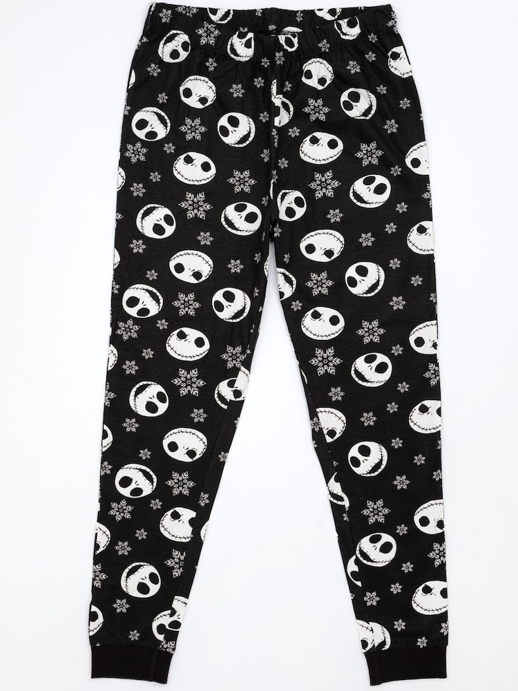 Cauchemar noir avant - Vanilla Underground Womans Disney The Nightmare Before Noël Multicoloured Manches longues Long Leg 100% Cotton Pyjamas Ensemble - Image 3 of 5