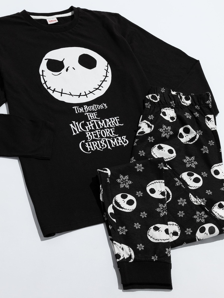 Cauchemar noir avant - Vanilla Underground Womans Disney The Nightmare Before Noël Multicoloured Manches longues Long Leg 100% Cotton Pyjamas Ensemble - Image 4 of 5