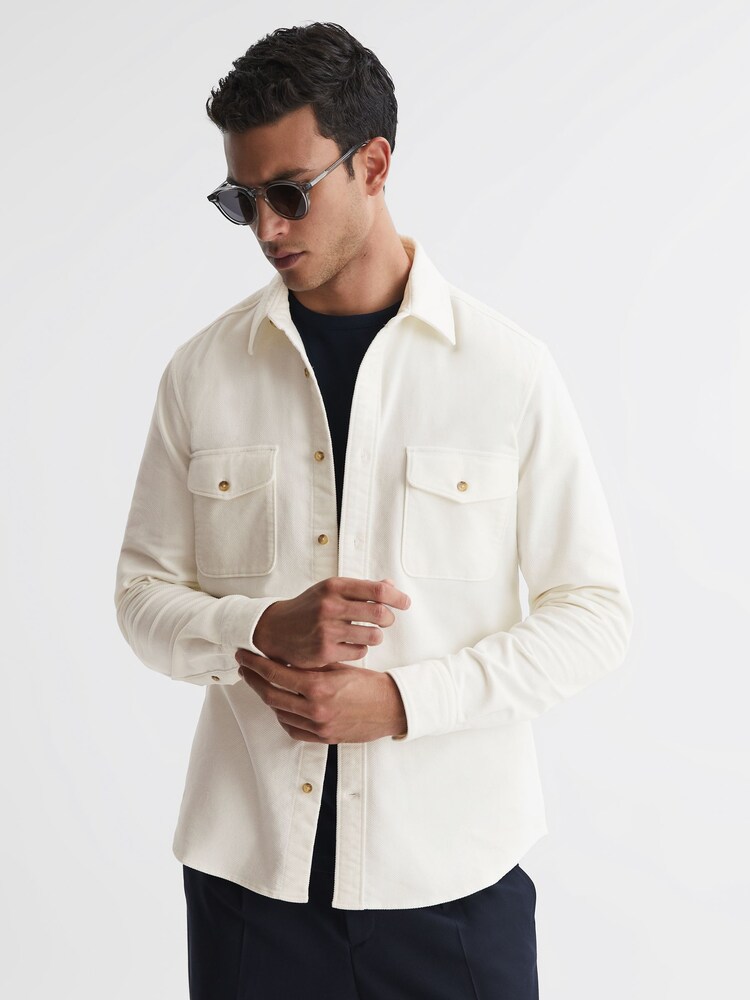 Blanco - Sobrecamisa de pana con dos bolsillos Cialini de Reiss - Imagen 1 de 4