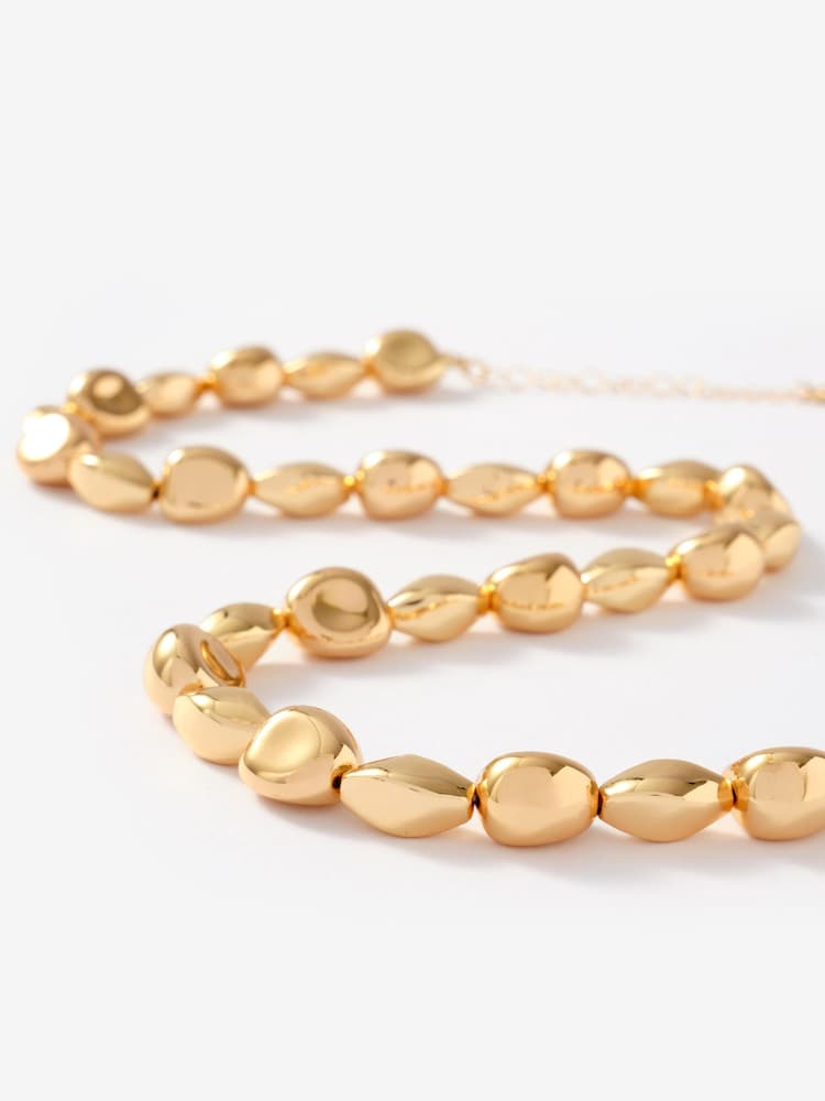 Mint Velvet Gold Beaded Necklace - Image 3 of 3 Mint Velvet Gold Beaded Necklace - Image 3 of 3