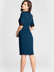 HotSquash Blue Contrast Collar Short Sleeved Dress - Image 2 of 4