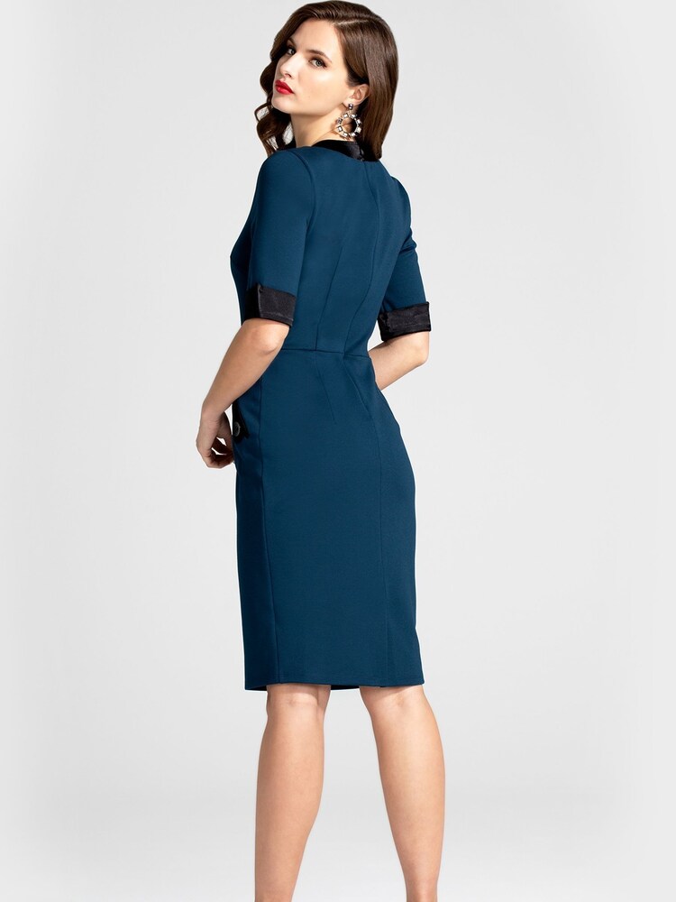 HotSquash Blue Contrast Collar Short Sleeved Dress - Image 2 of 4