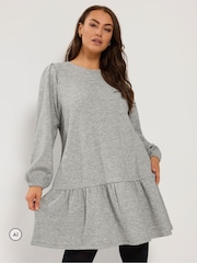 Yours Curve Grey Drop Waist Dress - Image 1 of 6