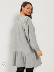 Yours Curve Grey Drop Waist Dress - Image 3 of 6