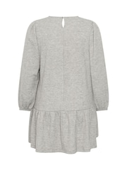 Yours Curve Grey Drop Waist Dress - Image 6 of 6