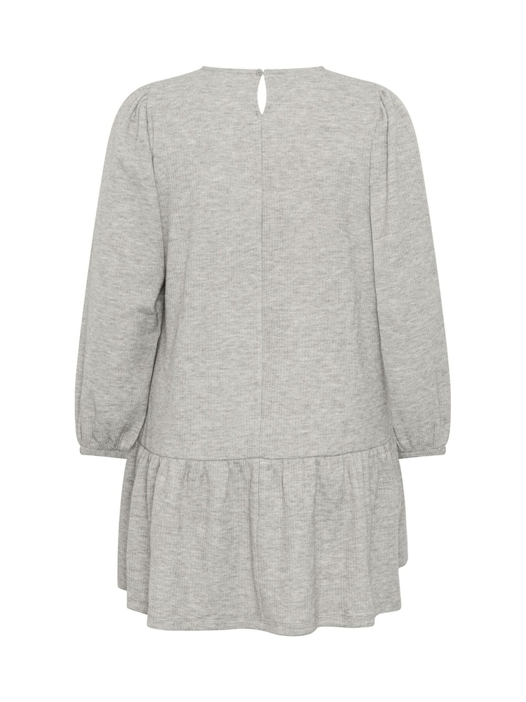 Yours Curve Grey Drop Waist Dress - Image 6 of 6