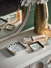 Set of 3 Monochrome Slogan Trinket Dishes - Image 1 of 5