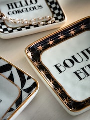 Set of 3 Monochrome Slogan Trinket Dishes - Image 2 of 5