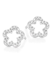 Beaverbrooks Silver Flower Earrings - Image 1 of 2